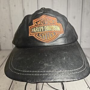 Vintage Harley Davidson Leather Hat Cap American Legend Sturgis